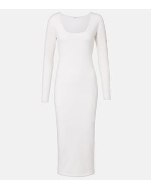 Max Mara Midikleid Sophia Aus Einem Wollgemisch - Weiß