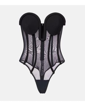 Jean Paul Gaultier Bodysuit Aus Mesh - Schwarz