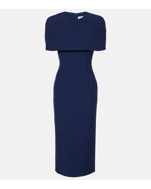 Roland Mouret Caped Crepe Cocktail Dress - Blue