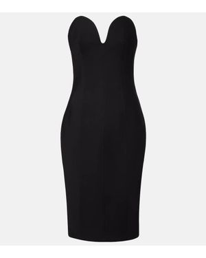 Bottega Veneta Midikleid Aus Wolle - Schwarz