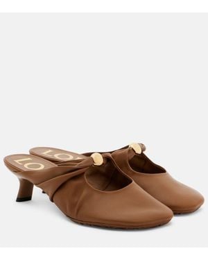 Loewe Mules Pebble 45 En Cuir - Marron
