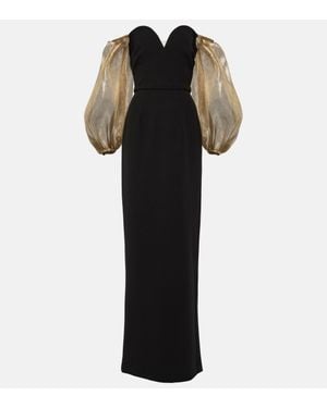 Safiyaa Off-Shoulder Crepe Gown - Black