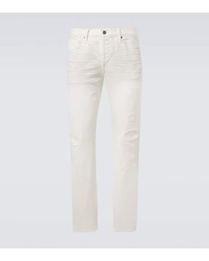Tom Ford Distressed Slim Jeans - White