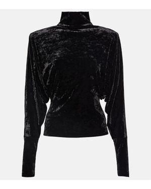 Alexandre Vauthier Top Aus Samt - Schwarz