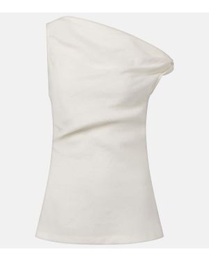 Faithfull the Brand Asymmetrisches Top Suis Aus Leinen - Weiß