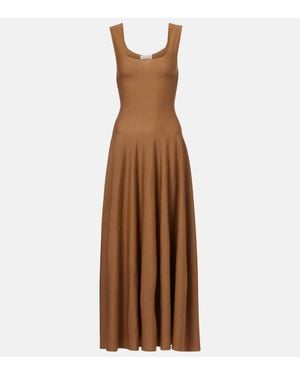 KHAITE Jodie Knitted Maxi Dress - Brown