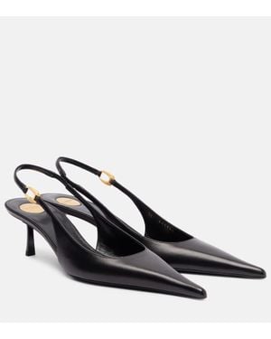 Saint Laurent Salones Destalonados Vendome 50 De Piel - Negro