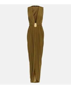 Balmain Embellished Gown - Green