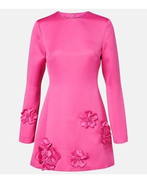 LEO LIN Aliza Floral-Applique Minidress - Pink