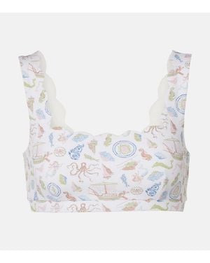 Marysia Swim Top De Bikini Palm Springs Festoneado - Blanco