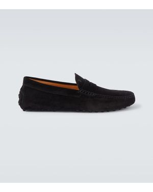 Tod's Mokassins Gommino Bubble Aus Veloursleder - Schwarz
