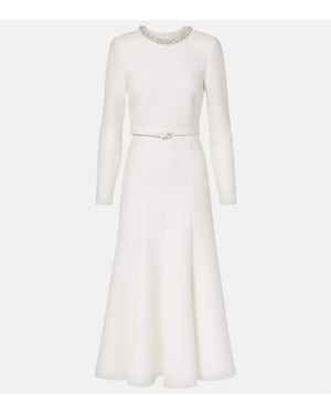 Roland Mouret Crystal-Embellished Crepe Cocktail Dress - White