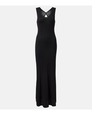 JOSEPH Vestido Largo Acanalado - Negro