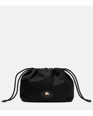 Burberry Pouch Reversible Con Piel - Negro