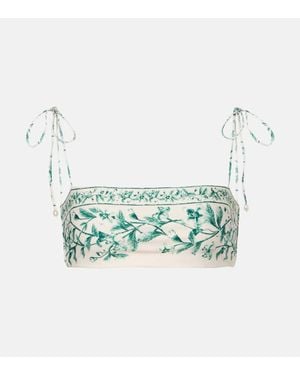 Agua Bendita Primavera Floral Bikini Top - Blue