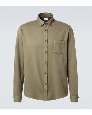 Sunspel Cotton Flannel Shirt - Green
