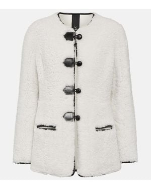 Blancha Leather-Trimmed Shearling Jacket - White
