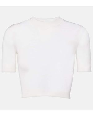 Alaïa Cropped-Top Aus Kaschmir - Weiß