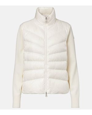 Moncler Daunenjacke Mit Strick - Weiß
