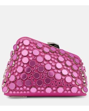 The Attico Midnight Studded Leather Clutch - Purple