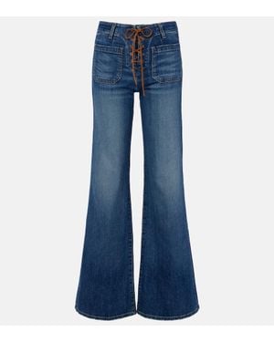 Nili Lotan Florence Mid-Rise Flared Jeans - Blue