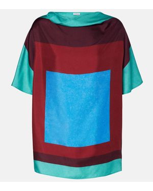 Loewe Bedrucktes Top Aus Seidensatin - Rot