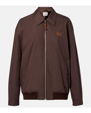 Miu Miu Blouson Aus Einem Baumwollgemisch - Braun
