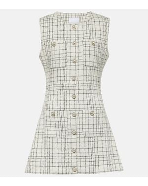 SAME Vestido Corto Grace De Punto A Cuadros - Blanco