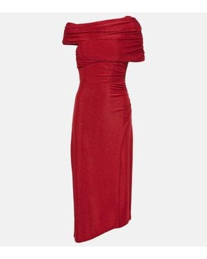 Diane von Furstenberg Abito Midi Agustin Con Lame - Rosso