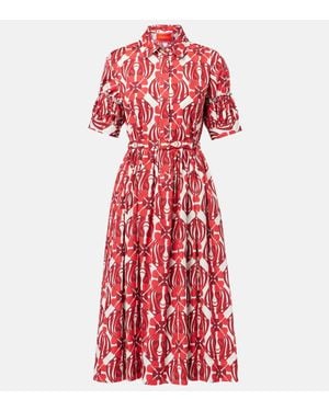 La DoubleJ Libertine Printed Cotton Shirt Dress - Red