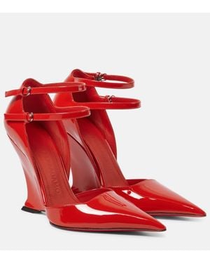 Ferragamo Wedges Vidya X5 Aus Lackleder - Rot