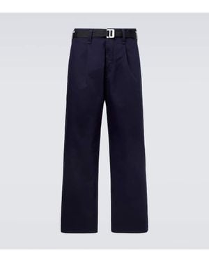 Stone Island Gerade Hose Aus Gabardine - Blau