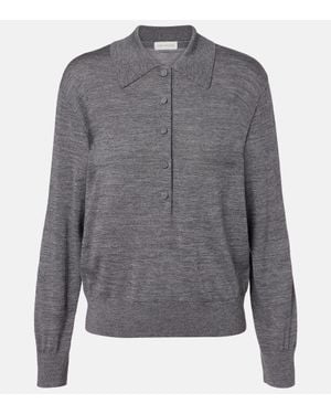 Dries Van Noten Polopullover Aus Wolle - Grau