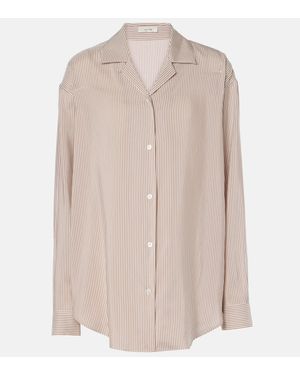 The Row Valene Striped Silk Shirt - Natural