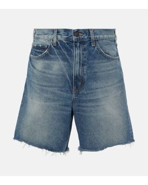 Nili Lotan Russel Low-Rise Denim Shorts - Blue