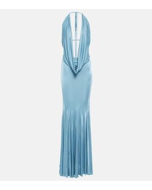 Blumarine Robe Aus Satin - Blau