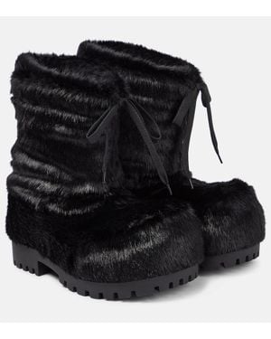 Balenciaga Alaska Faux Fur Snow Boots in White | Lyst