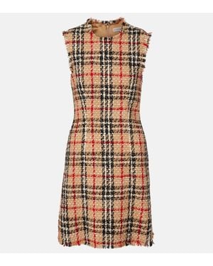 Burberry Check Boucle Minidress - Natural
