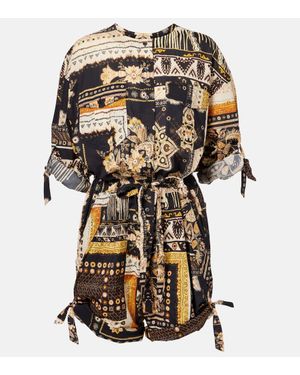 Isabel Marant Niely Printed Cotton Romper - Multicolour