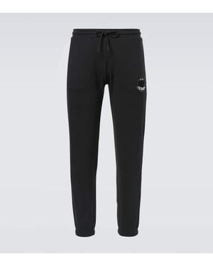 Moncler Cotton Track Trousers With Logo - Black