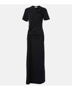 Rabanne Cutout Jersey Maxi Dress - Black