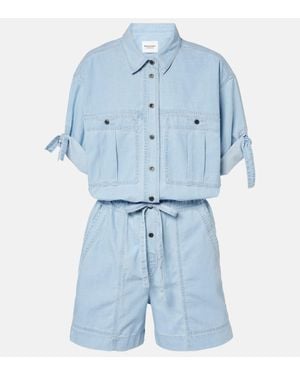 Isabel Marant Vally Cotton Romper - Blue