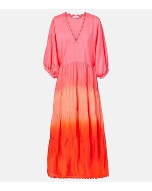 Juliet Dunn Maxikleid Aus Seide - Rot