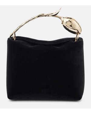 Erdem Bloom Mini Velvet Tote Bag - Black