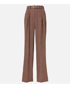 Dries Van Noten Linen-Blend Wide-Leg Trousers - Brown