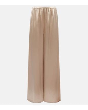 Ferragamo Satin Pants - Natural