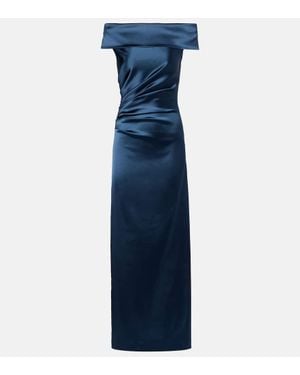 Max Mara Robe Opaco Aus Satin - Blau