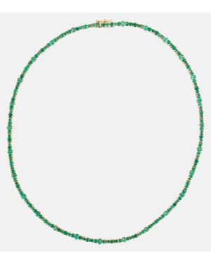 Ileana Makri Rivulet 18kt Gold Necklace With Emeralds - Metallic
