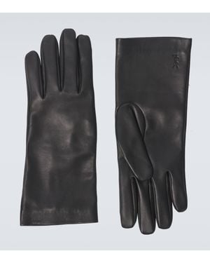 Saint Laurent Leather Gloves - Black