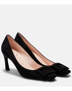 Roger Vivier Trompette 70 Suede Court Shoes - Black